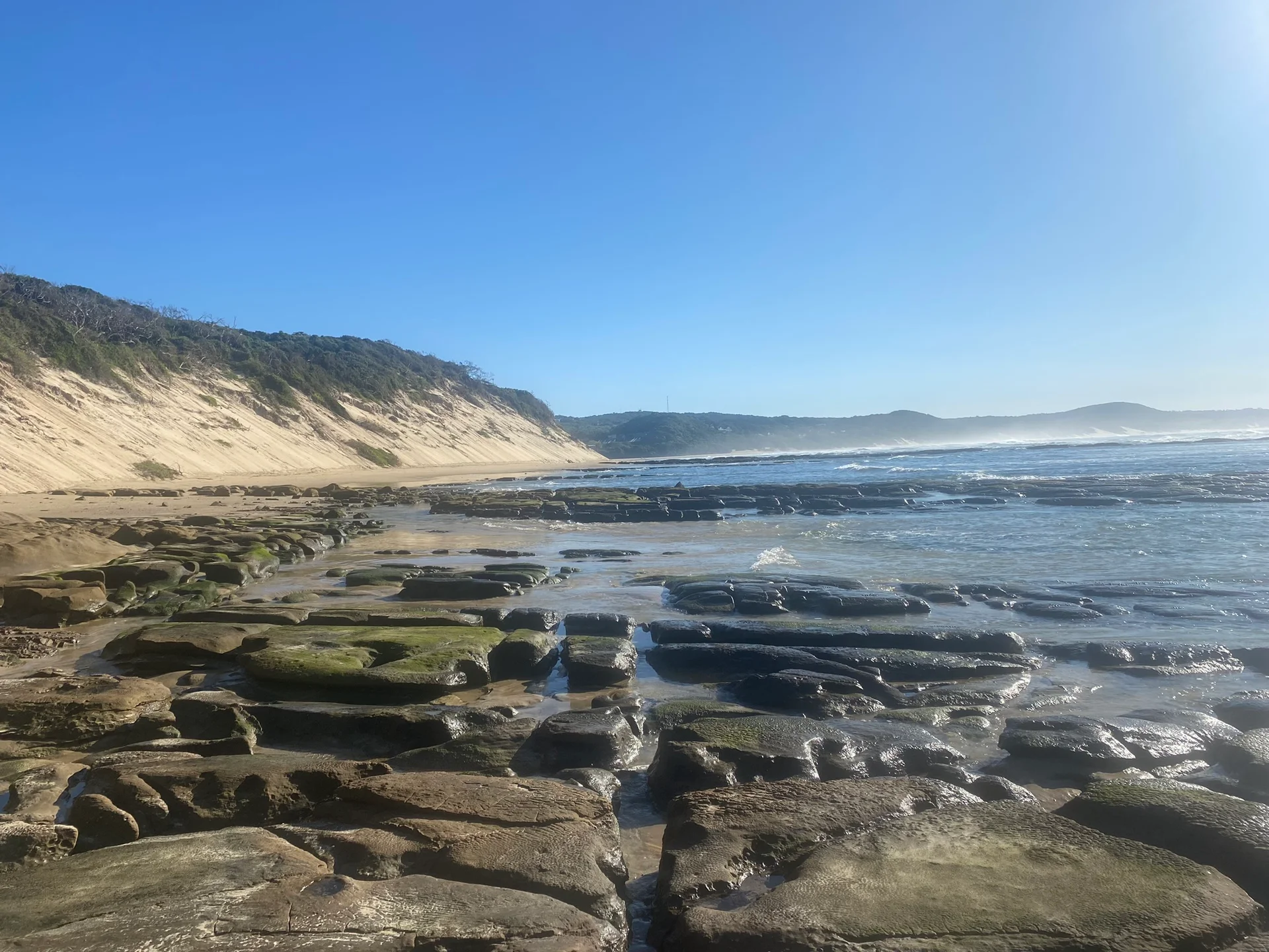 Rocky shore at Chintsa coastline
