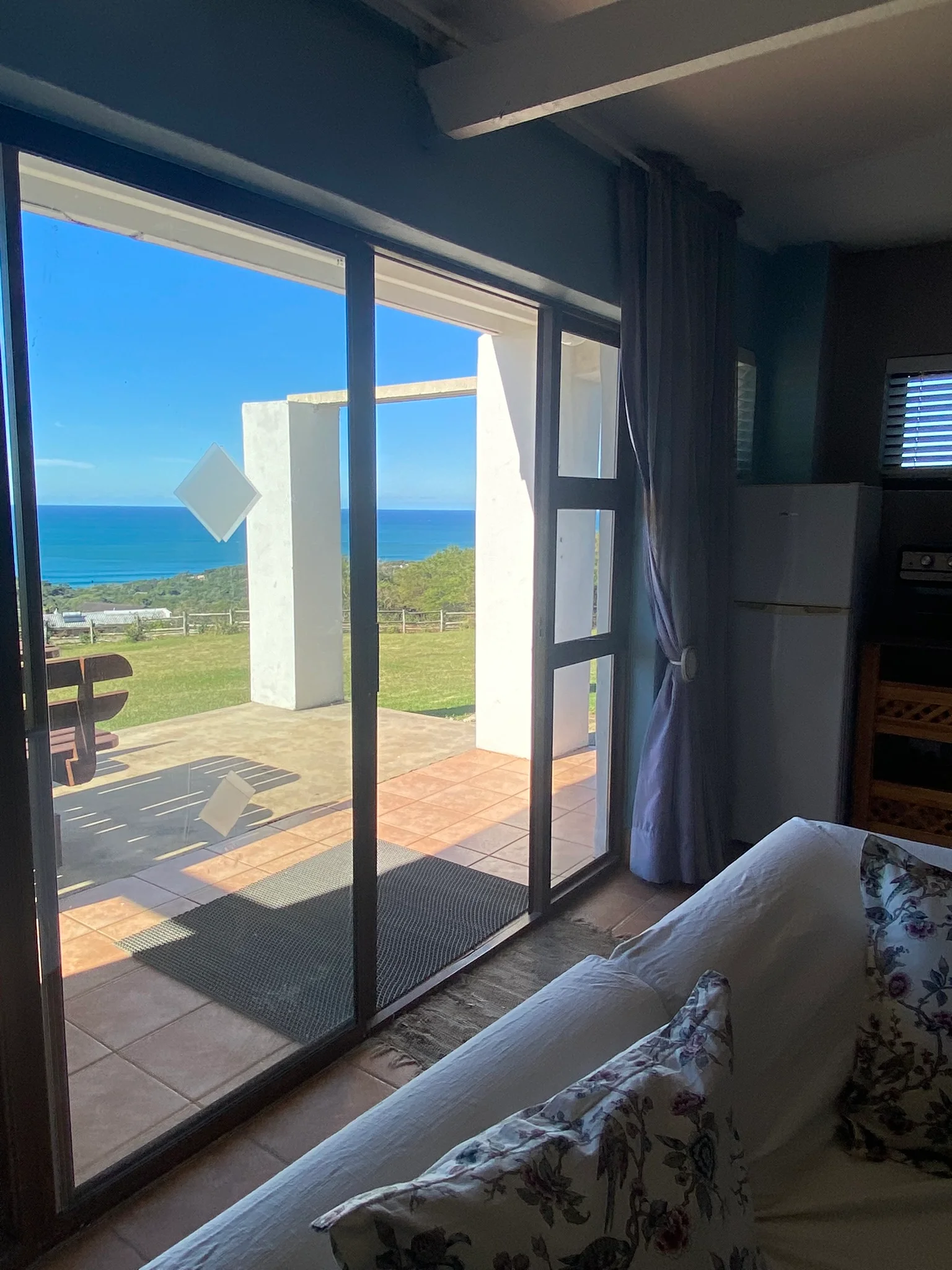 Ocean view from lounge room with sliding doors